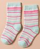 Mustang Knit Ankle Length Socks with Stripes - Mint