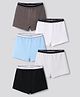Primo Gino Cotton Elastane Knit Solid Trunks Pack of 5 - Multicolor