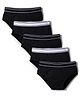 Primo Gino Cotton Knit Solid Briefs Pack Of 5 - Black