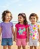 Babyhug 100% Cotton Knit Half Sleeves Floral Hearts & Polka Dots Printed T-Shirts Pack Of 3 - Multicolour