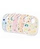 TERI BERI Printed Muslin Cotton Bibs for Baby with 6 Absorbent Soft Layers for Infant Newborn Toddler (Pack of 6)