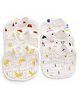 TERI BERI Snap Muslin Cotton Bibs for Baby with 6 Absorbent Soft Layers for Infant Newborn Toddler (Pack of 3)