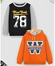 Trampoline Fleece Knit Pack Of 2 Full Sleeves New York Text Printed Light Winter Sweatshirt & Hoodie - Multi Colour