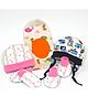 VParents New born Combo gift set for baby boy and girl cap mitten booties and tying cap and monkey cap(0 -6 month) Assorted Design pack of 5