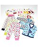 VParents New born Combo gift set for baby boy and girl 3 cap mitten booties and 3 Fullsleeve jabla 3 pajama (0 -6 month) Assorted Design pack of 15