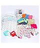 VParents New born Combo gift set for baby boy and girl cap mitten booties  blanket bedding set (0 -6 month) Pink Assorted Design pack of 30