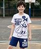 HoneyHap Disney Single Jersey Knit Half Sleeves T-Shirt & Shorts Night Suit With Mickey Mouse Graphics - Multicolor