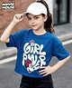 HoneyHap Disney Single Jersey Knit Drop Shoulder Half Sleeves T-Shirt with Minnie Mouse Graphic - Navy Blue