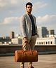VISMIINTREND Duffel Bags for Men Women PU Vegan Leather - Tan