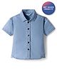 Bonfino 100% Cotton Denim Half Sleeves Oversized Shirt - Light Blue