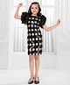 Ministitch Woven Fluttered Cap Sleeves Sequins Embellished Dress - Black
