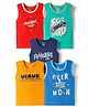 OHMS Single Jersey Knit Sleeveless Space & Beach Theme Printed Vests Pack Of 5 - Multicolour