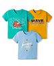 OHMS Single Jersey Knit Half Sleeves T-Shirts With Sports & Beach Theme Print Pack Of 3 - Multicolour