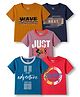 OHMS Cotton Knit Half Sleeves Beach Theme & Text Printed T-Shirts Pack Of 5 - Multicolor