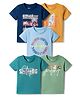 OHMS Single Jersey Half Sleeves Text Printed T-Shirts Pack of 5 - Blue Yellow & Green