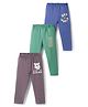 OHMS Single Jersey Knit Full Length Animal Printed Lounge Pant Pack Of 3 - Multicolour