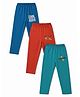 OHMS Single Jersey Knit Full Length Lounge Pants With Text Print Pack of 3 - Multicolor