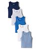 Bonfino Cotton Elastane Knit Sleeveless Solid Vests Pack of 5 - Multicolor