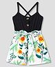 Mark & Mia Knitted Sleeveless Floral Printed Jumpsuit With Belt - Black