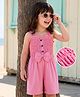 Mark & Mia Woven Sleeveless Smocked Jumpsuit with Bow Applique - Pink