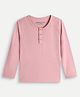 chuckleberrie Cotton Knit Full Sleeves Solid Tee - Pink