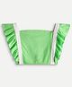 chuckleberrie Viscose Knit Cap Sleeves Solid Crop Top - Green