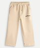 chuckleberrie Cotton Knit Solid Track Pants - Cream
