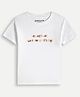 chuckleberrie Cotton Knit Half Sleeves Typography Printed Oversized Tee - White