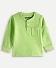 chuckleberrie Cotton Knit Full Sleeves  Solid Light Winter Sweatshirt - Neon Green