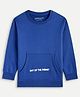 chuckleberrie Cotton Knit Full Sleeves Out Of Planet Text Printed Light Winter  Sweatshirt - Blue