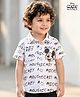 Babyhug Disney Poplin Woven Half Sleeves Shirt & With Mickey Mouse Print - White