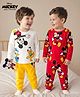 Babyhug Disney Single Jersey Knit Full Sleeves T-Shirt & Pyjama Co-ord Night Suits With Mickey Mouse Graphics Pack of 2 - Multicolor