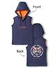 Pine Kids 100% Cotton Knit Half Sleeves Tiger Printed Hooded T-Shirt - Navy Blue