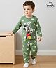 Babyhug Disney Single Jersey Knit Full Sleeves T-Shirt & Pyjama Co-ord Night Suit With Mickey Mouse Print - Green