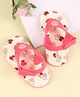 Babyoye Velcro Closure Flip Flops With Teddy Print - Pink