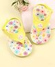 Babyoye Velcro Closure Flip Flops with Floral Print - Neon Green