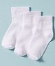 Honeyhap Cotton Bamboo Spandex Knit Solid Colour Socks With Bio Finish Pack of 3 - White