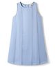 Primo Gino Woven Sleeveless Denim Dress With Panels & Top Stitch Detailing - Light Blue