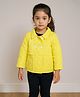 KIDSDEW Woven Full Sleeves Frill Detailed Quilted Jacket - Yellow