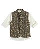 Charchit Cotton Blend Woven Floral & Leaves Printed Jacket With Full Sleeves Shirt - Green