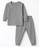 Bodycare Cotton Knit Full Sleeves Solid Colour Thermal Inner Wear Set - Grey