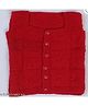 USHA ENTERPRISES Woollen Woven Sleeveless Checked Winter Crochet Top - Red