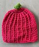 USHA ENTERPRISES Wool Woven Solid Beanie Cap - Pink - Circumference 34-38 Cms