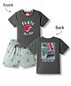 Mini Donuts Single Jersey Knit Half Sleeves T-Shirt & Shorts Set With Skating Print - Green