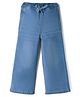 Primo Gino Woven Full Length Wide Leg Washed Jeans - Blue