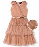 Hola Bonita Knit Sleeveless Shimmer Dress with Belt - Gold