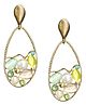 La Flamor Premium Fashion Drop Earrings with Multicolor Gemstone & Pearl | Korean Fashion Jewellery for Stylish Work & Casual Wear | Gifting for Women & Girls
