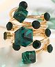 Yu Fashions Green Emerald Spiral High Fashion Crystal Korean Statement Ring-8.3 g
