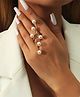 Yu Fashions Irregular High Fashion Pearl Twisted Geometrical Long Korean Ring- 18 g