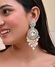 Yu Fashions Rose Golden Kundan Traditional Ethnic Navratra Party Dazzle Oversized Beads Mehandi Wedding Engagement Earrings-20 g